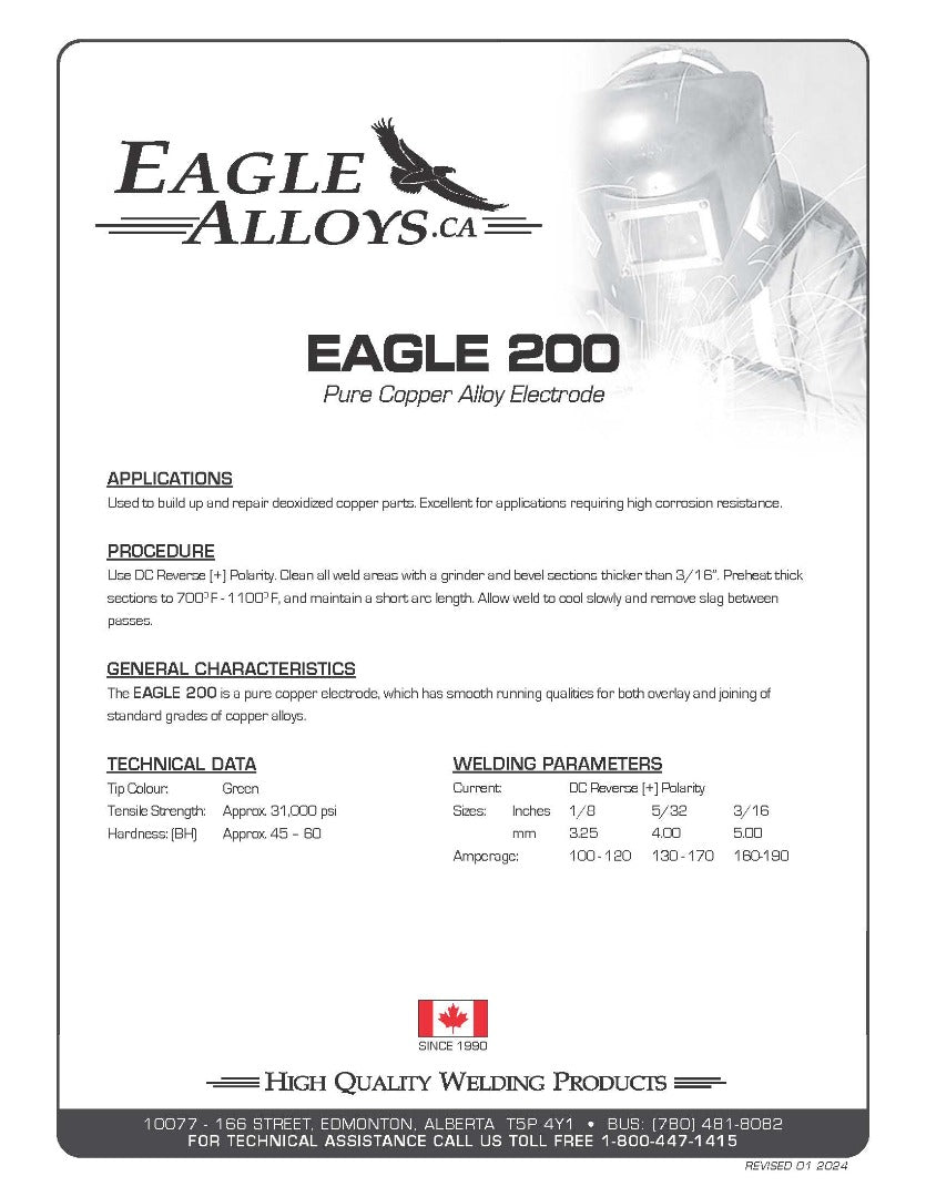 Eagle 200 PDF: Applications, Procedure, General Characteristics, Technical Data, Welding Parameters