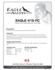 EAGLE 415 FC | Premium Flux Cored Aluminum Torch Alloy PDF applications, procedure, welding parameters