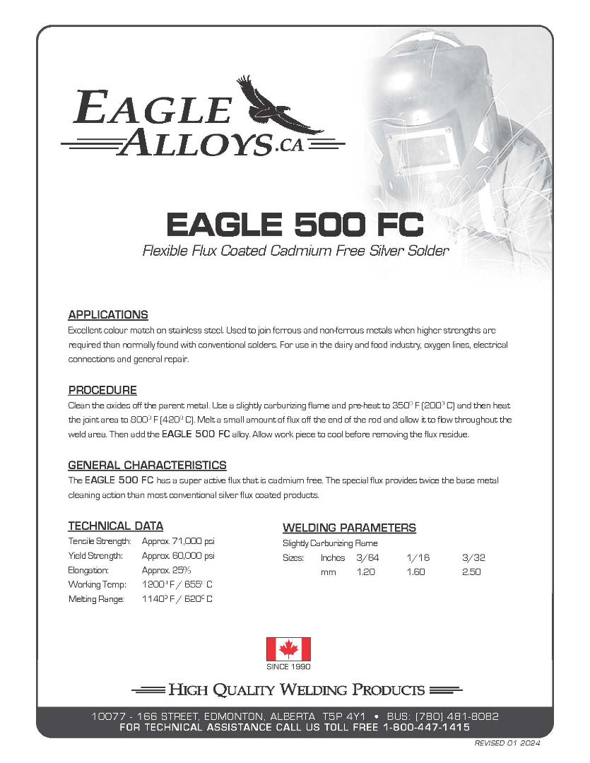 EAGLE 500 FC | Flexible Flux Coated Cadmium Free Silver Solder PDF