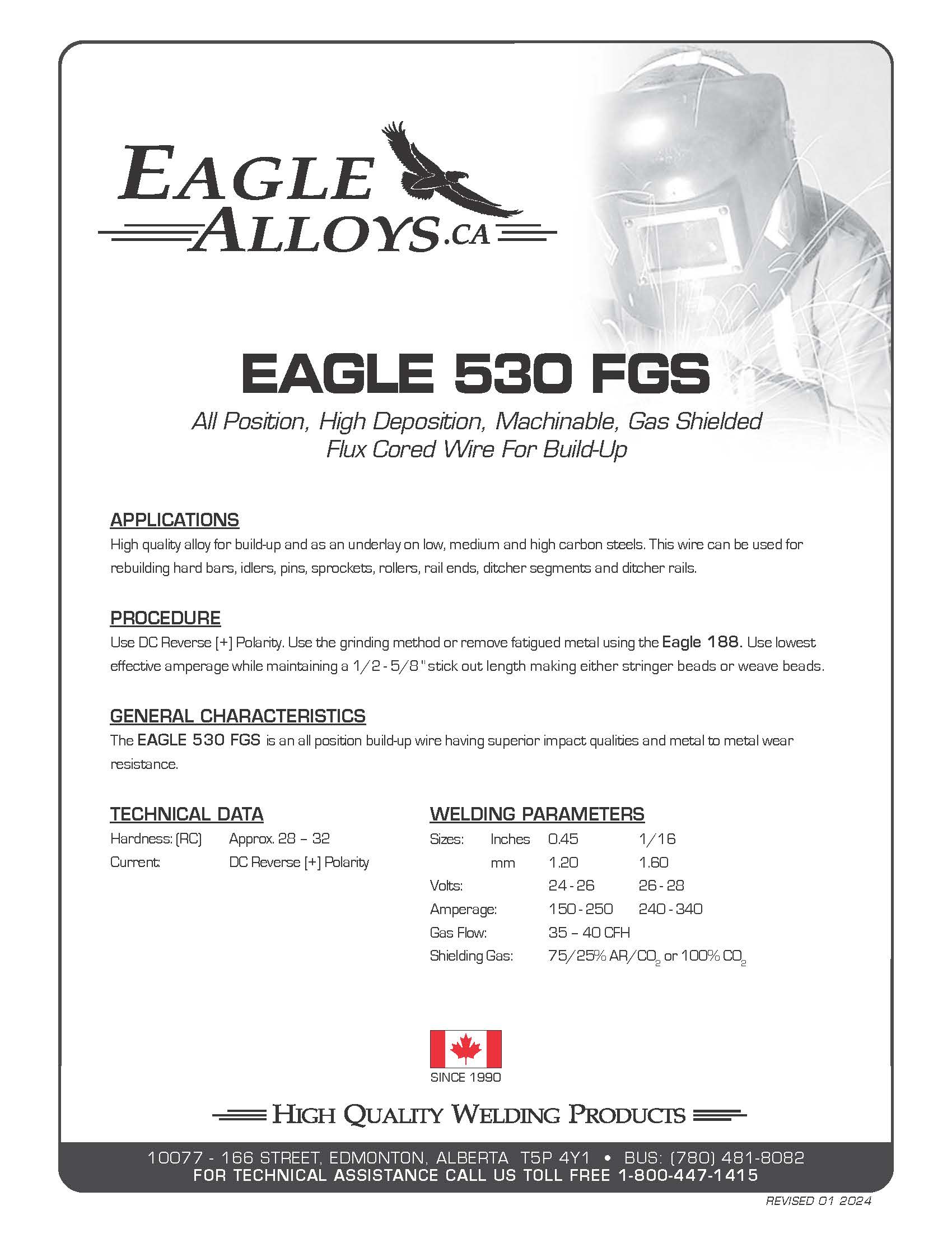 EAGLE 530 FGS | All Positions, High Deposition, Machinable Gas Shielded Flux Cored Wire For Build-Up PDF