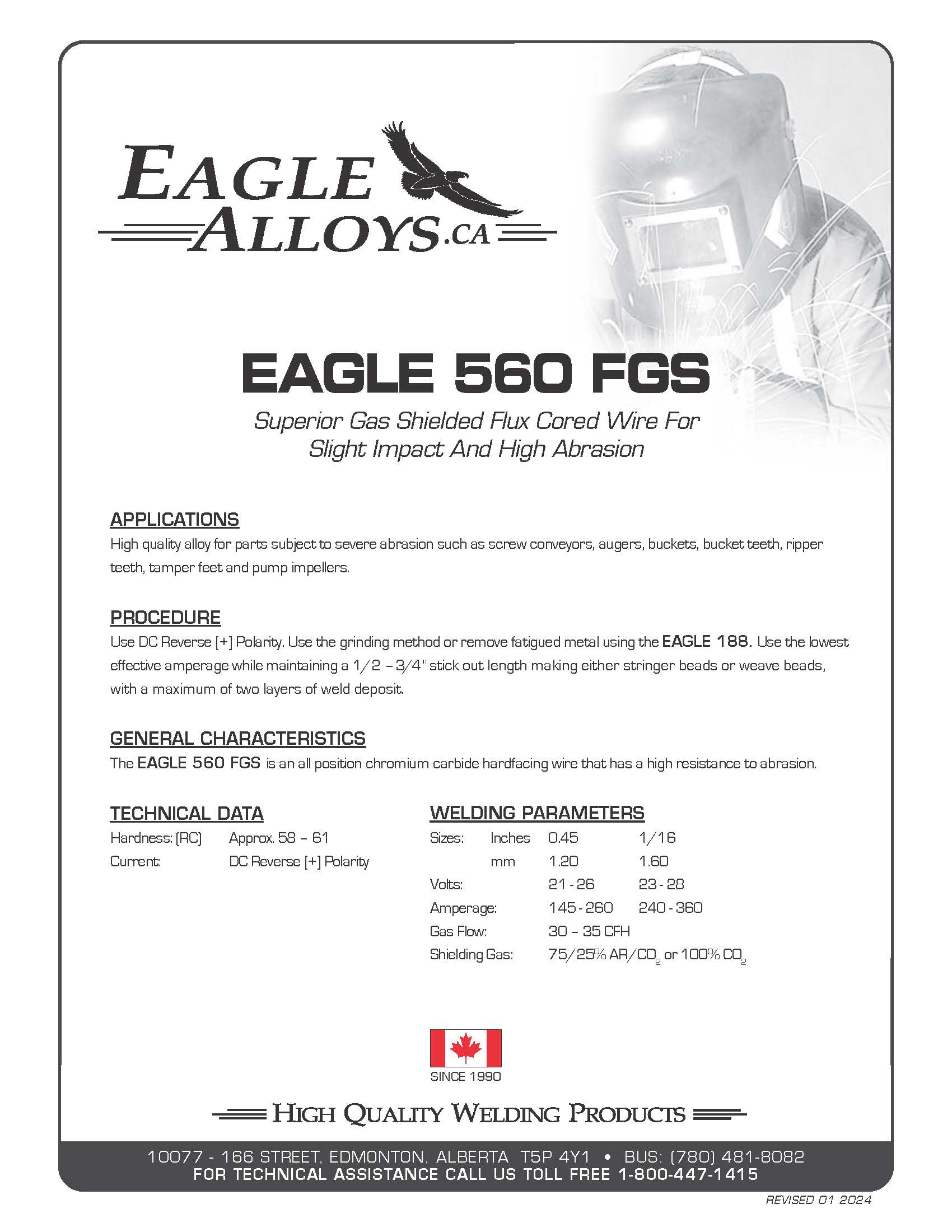 EAGLE 560 FGS Superior gas shielded flux cored wire for slight impact and high abrasion PDF