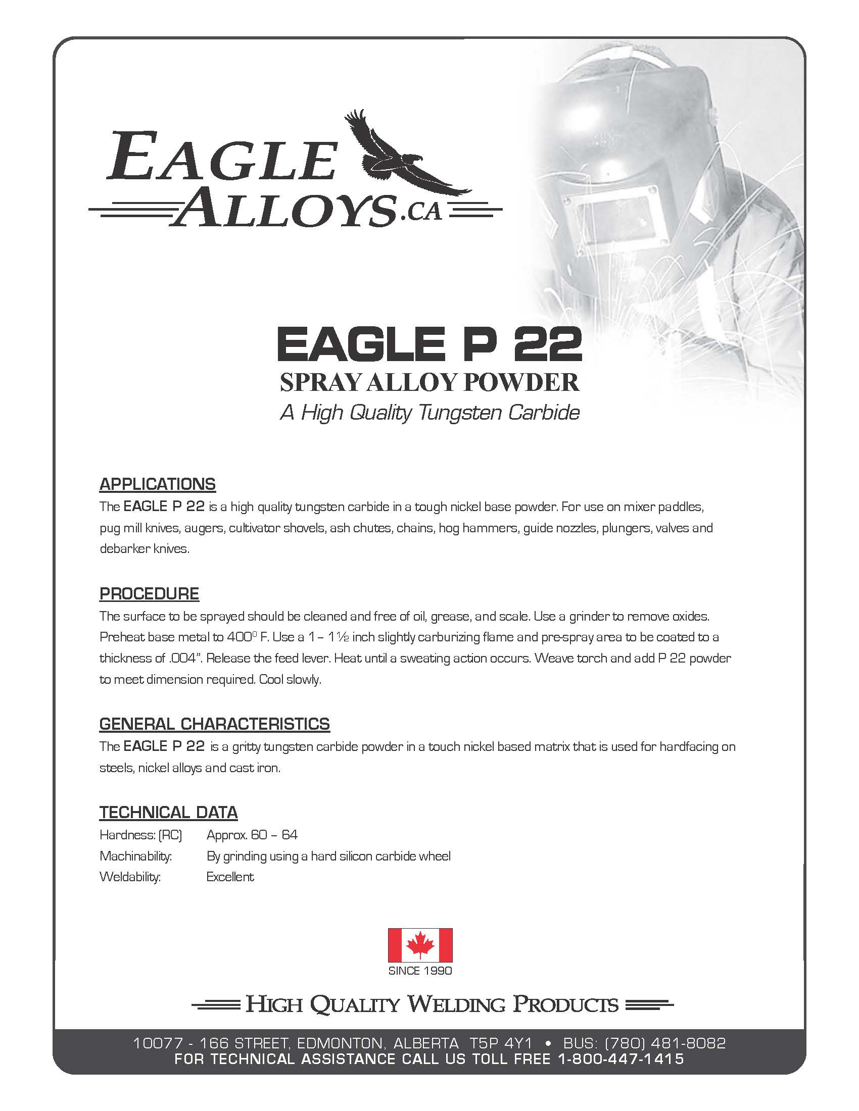EAGLE P22 SPRAY ALLOY POWDER | A High Quality Tungsten Carbide PDF