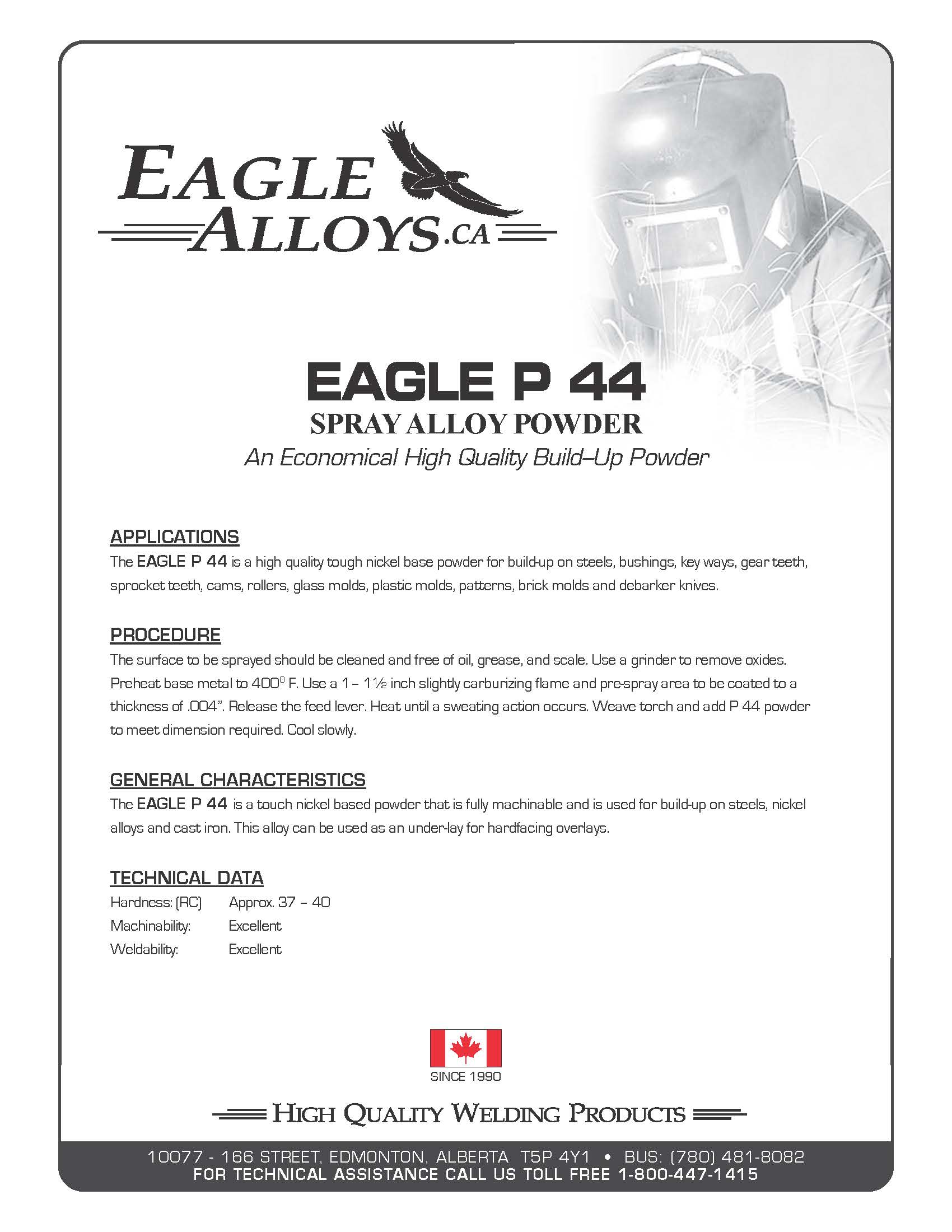 EAGLE P44 SPRAY ALLOY POWDER | An Economical High Quality Build-Up Powder PDF