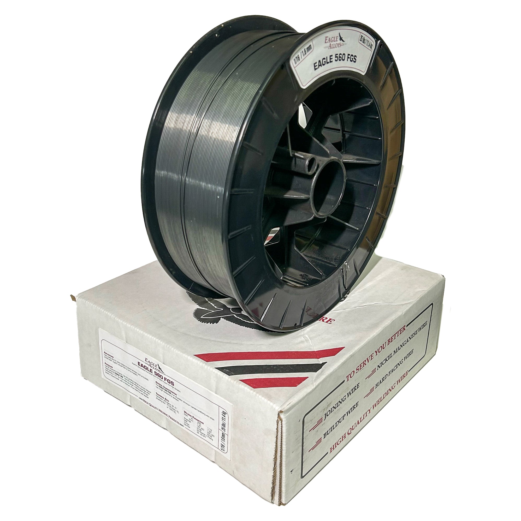 EAGLE 560 FGS Superior gas shielded flux cored wire for slight impact and high abrasion.