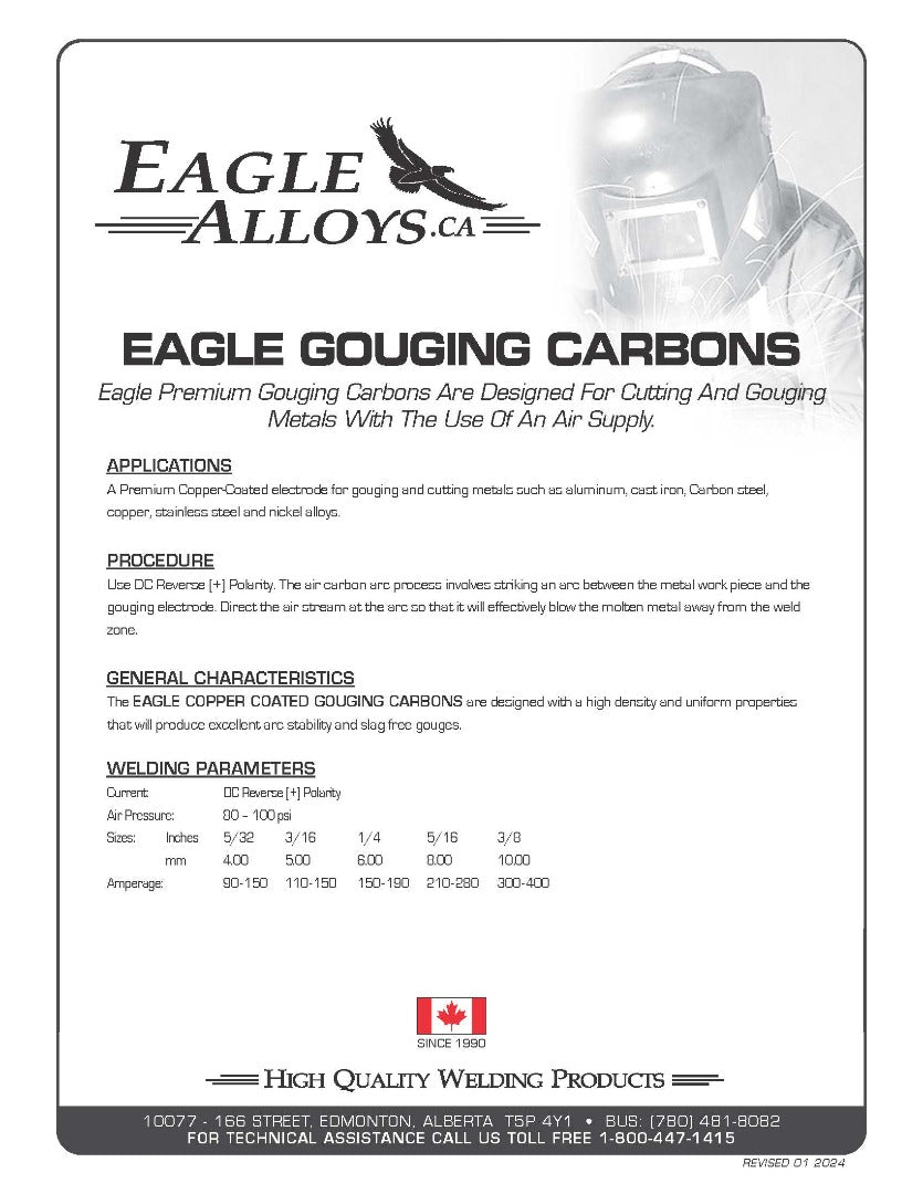 EAGLE GOUGING CARBONS | Eagle Premium Gouging Carbons Are Designed For Cutting And Gouging Metals With The Use Of An Air Supply. PDF